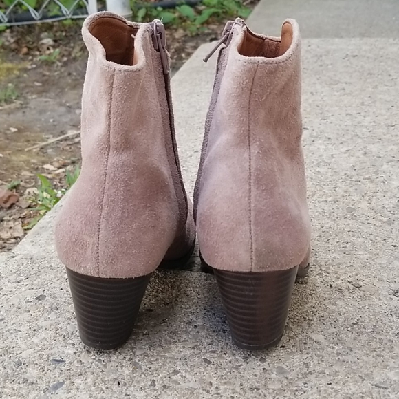 Lucky Brand ankle boot brown suede cowboy zip up 7 - Picture 3 of 10